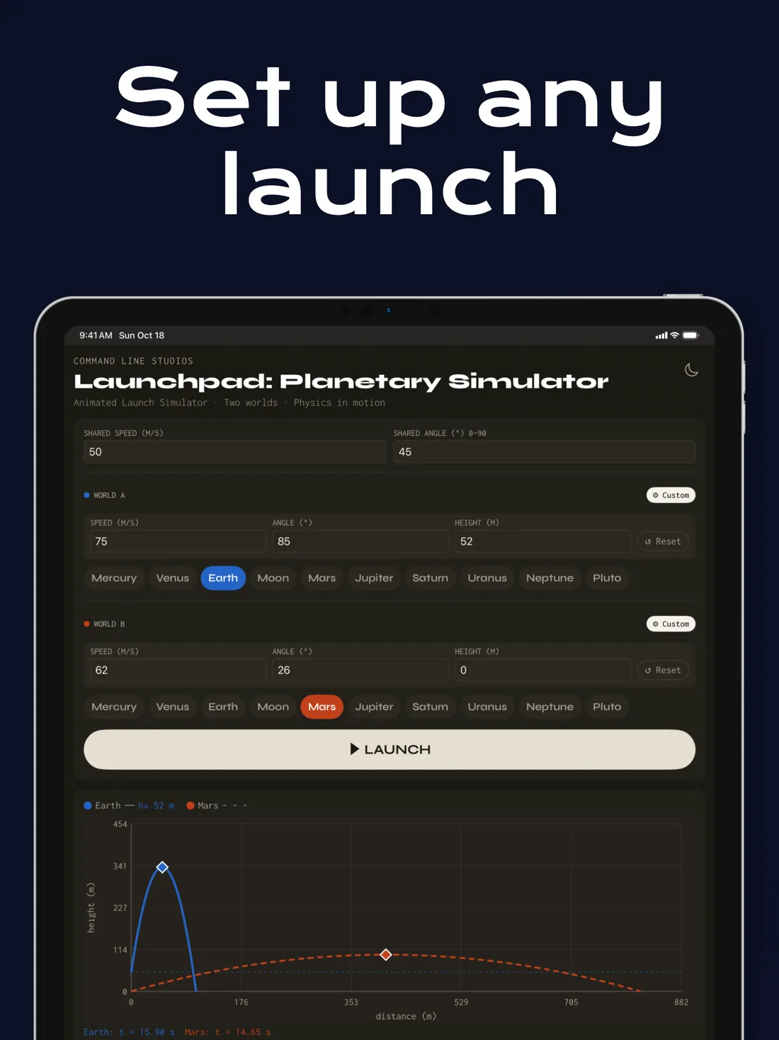 Launchpad on iPad: Set up any launch